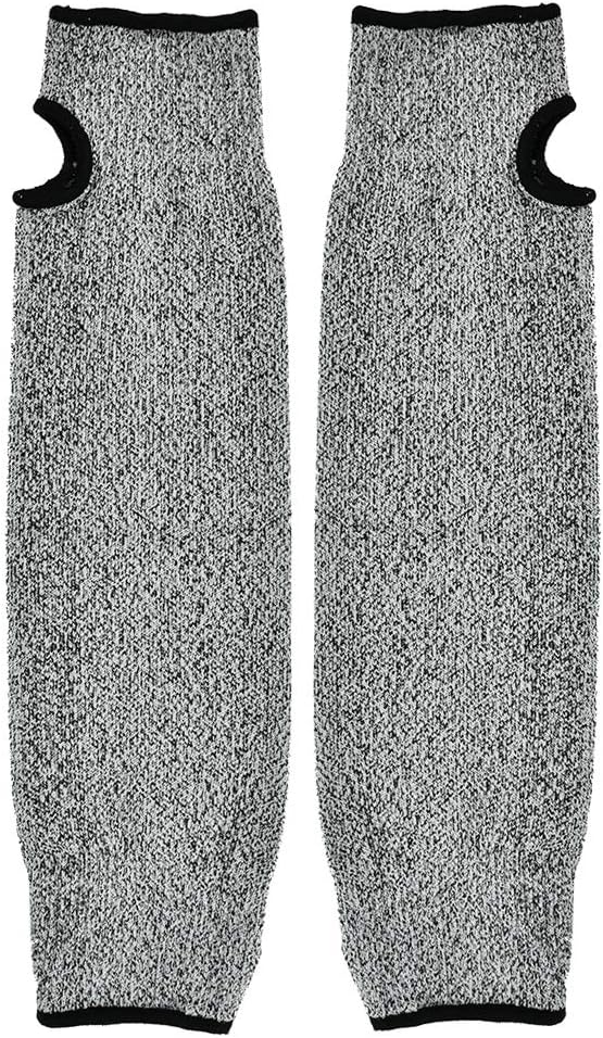 Cut Arm Sleeves, 5 Level Protection HPPE Nylon Spandex Safety Sleeve, with Heat Cut Abrasion Tear Resistance, for Construction Mining Glass Processing Metal Work (L=45cm)