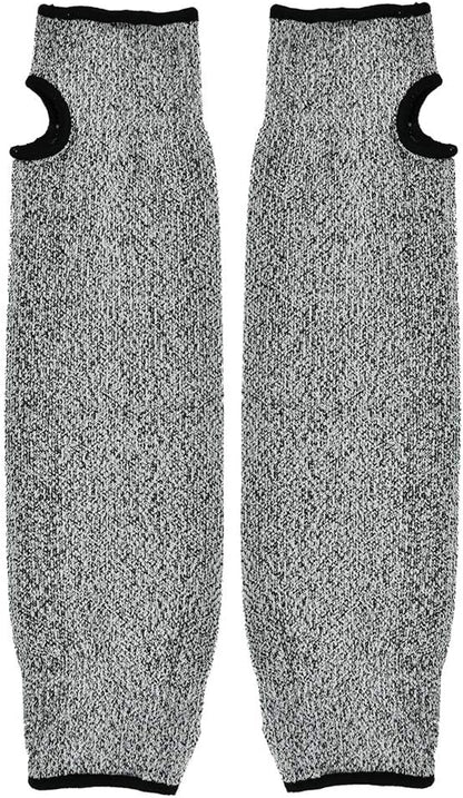 Cut Arm Sleeves, 5 Level Protection HPPE Nylon Spandex Safety Sleeve, with Heat Cut Abrasion Tear Resistance, for Construction Mining Glass Processing Metal Work (L=45cm)
