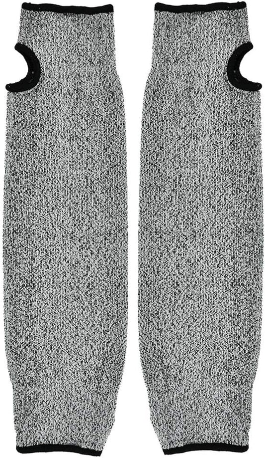 Cut Arm Sleeves, 5 Level Protection HPPE Nylon Spandex Safety Sleeve, with Heat Cut Abrasion Tear Resistance, for Construction Mining Glass Processing Metal Work (L=45cm)