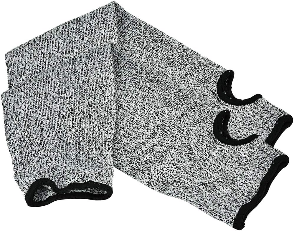 Cut Arm Sleeves, 5 Level Protection HPPE Nylon Spandex Safety Sleeve, with Heat Cut Abrasion Tear Resistance, for Construction Mining Glass Processing Metal Work (L=45cm)
