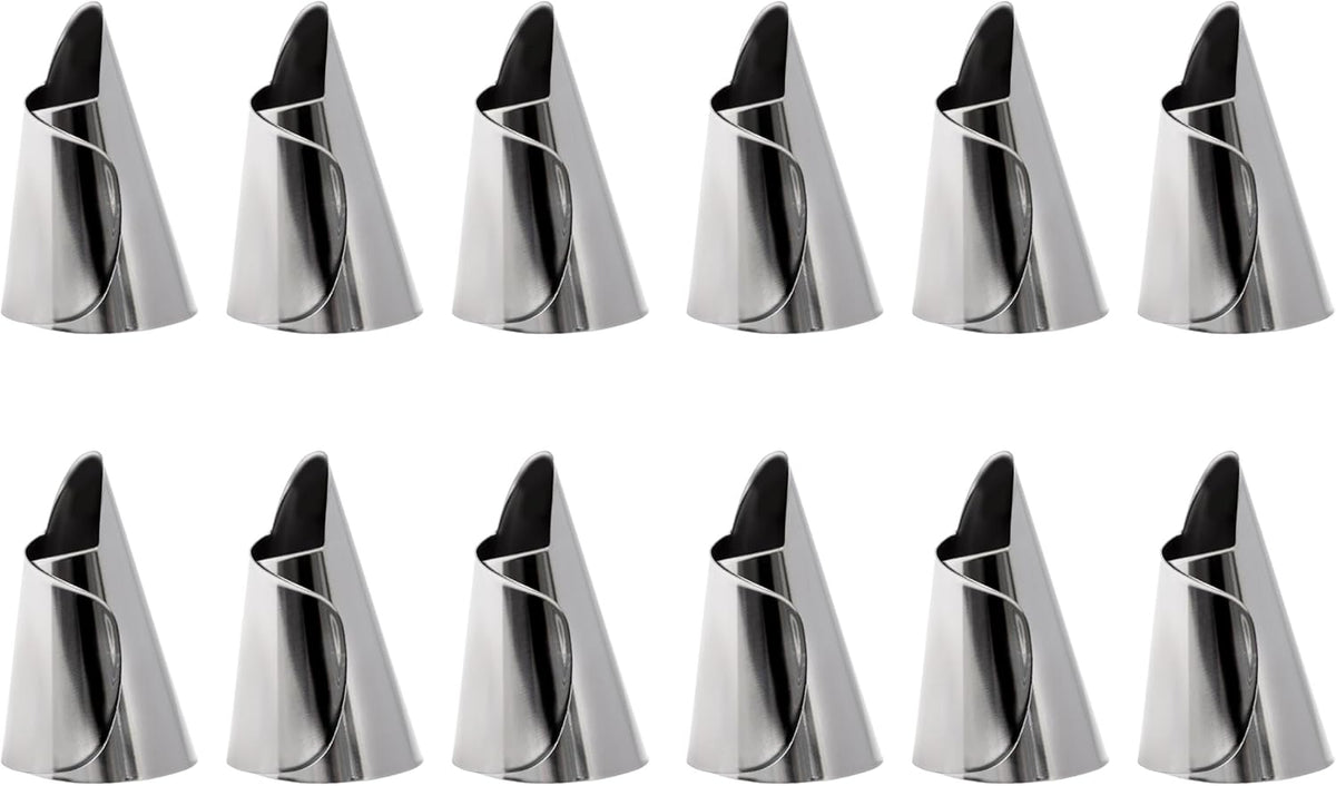 Stainless Steel Finger Protector for Cutting & Stripping Beans, Pistachios - Kitchen Finger Guards for Cutting and Stripping Nuts - Metal Nail Protection Cover, 12 Pcs