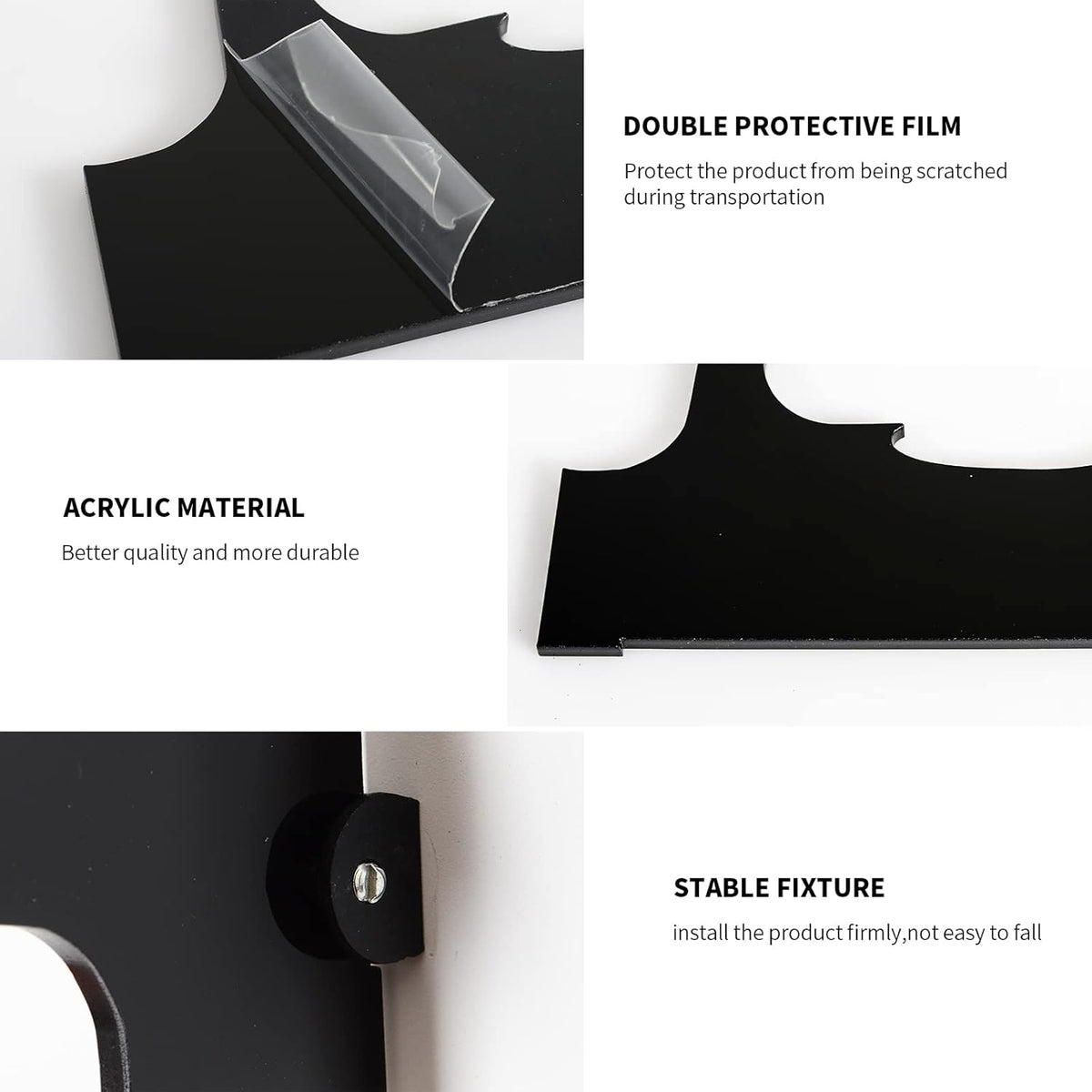 Samurai Knife Holder - Wall Mount - 2 Sets Black Plexiglass - Display Knives, Samurai Swords, Sabres, Chinese Swords, Staff