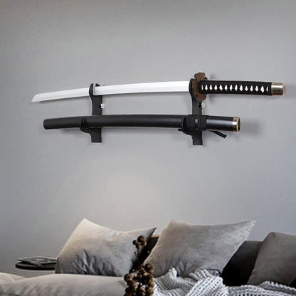 Samurai Knife Holder - Wall Mount - 2 Sets Black Plexiglass - Display Knives, Samurai Swords, Sabres, Chinese Swords, Staff