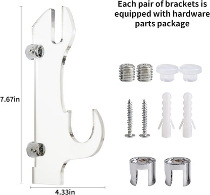 Samurai Knife Holder - Wall Mount - 2 Sets Black Plexiglass - Display Knives, Samurai Swords, Sabres, Chinese Swords, Staff