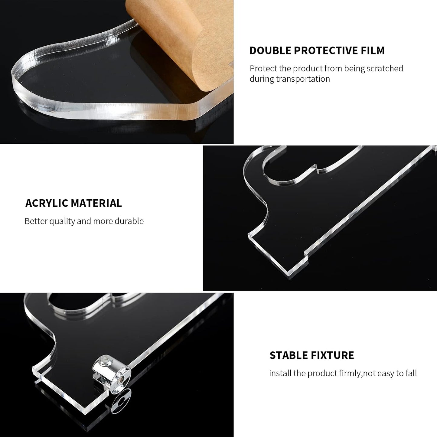 Samurai Knife Holder - Wall Mount - 2 Sets Black Plexiglass - Display Knives, Samurai Swords, Sabres, Chinese Swords, Staff