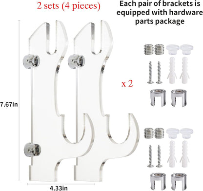 Samurai Knife Holder - Wall Mount - 2 Sets Black Plexiglass - Display Knives, Samurai Swords, Sabres, Chinese Swords, Staff