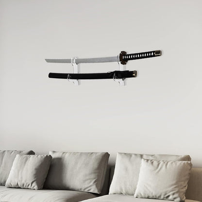 Samurai Knife Holder - Wall Mount - 2 Sets Black Plexiglass - Display Knives, Samurai Swords, Sabres, Chinese Swords, Staff