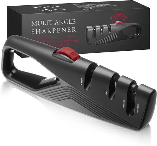 5 Precision Adjust Knife Sharpener | 3-Stage Premium Kitchen Knife Sharpener to Repair, Restore & Polish Blades