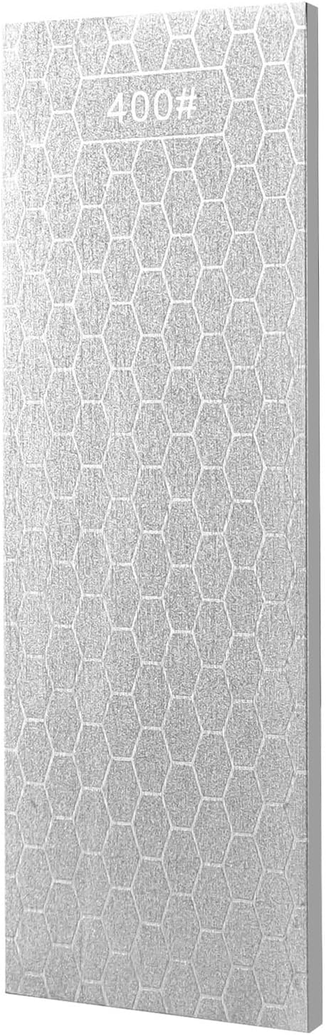 Double sided diamond grinding stone with a mesh size of 200/600，300/1000，400/1000，400/1200, with leather straps, suitable for kitchen, outdoor and other cutting tools (TD180-400/100)