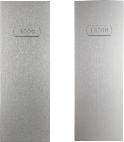 Double sided diamond grinding stone with a mesh size of 200/600，300/1000，400/1000，400/1200, with leather straps, suitable for kitchen, outdoor and other cutting tools (TD180-400/100)