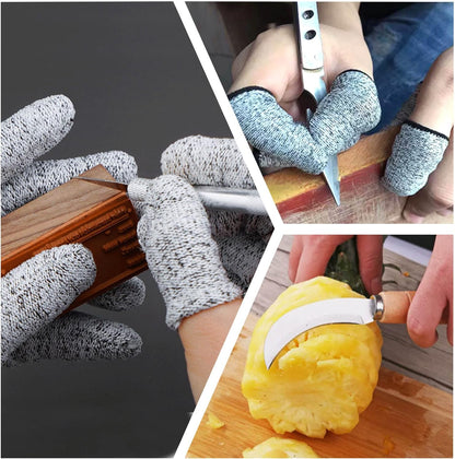 10pcs Breathable Cut Resistant Finger Cots Protection Reusable Durable Non Slip Finger Thumb Protector Gloves for Work Kitchen Garden Sculpture Grinding Stained Glass(Grey)