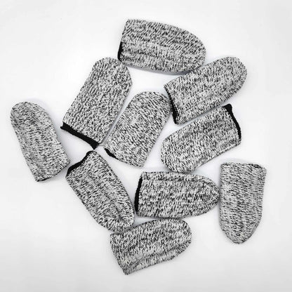 10pcs Breathable Cut Resistant Finger Cots Protection Reusable Durable Non Slip Finger Thumb Protector Gloves for Work Kitchen Garden Sculpture Grinding Stained Glass(Grey)