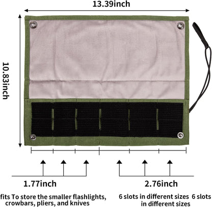 Pocket Knife Roll, Pocket Knife Storage with 6 Slots for Olight Small Tool Roll, Mini EDC Pouch, Tactical Multifunctional Storage Bag
