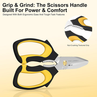 8” Ultra Sharp Kitchen Shears Heavy Duty - Stainless Steel Kitchen Shears for Food, Dishwasher Safte Kitchen Scissors for Meat Cutting, Ideal Gift for Father's Day
