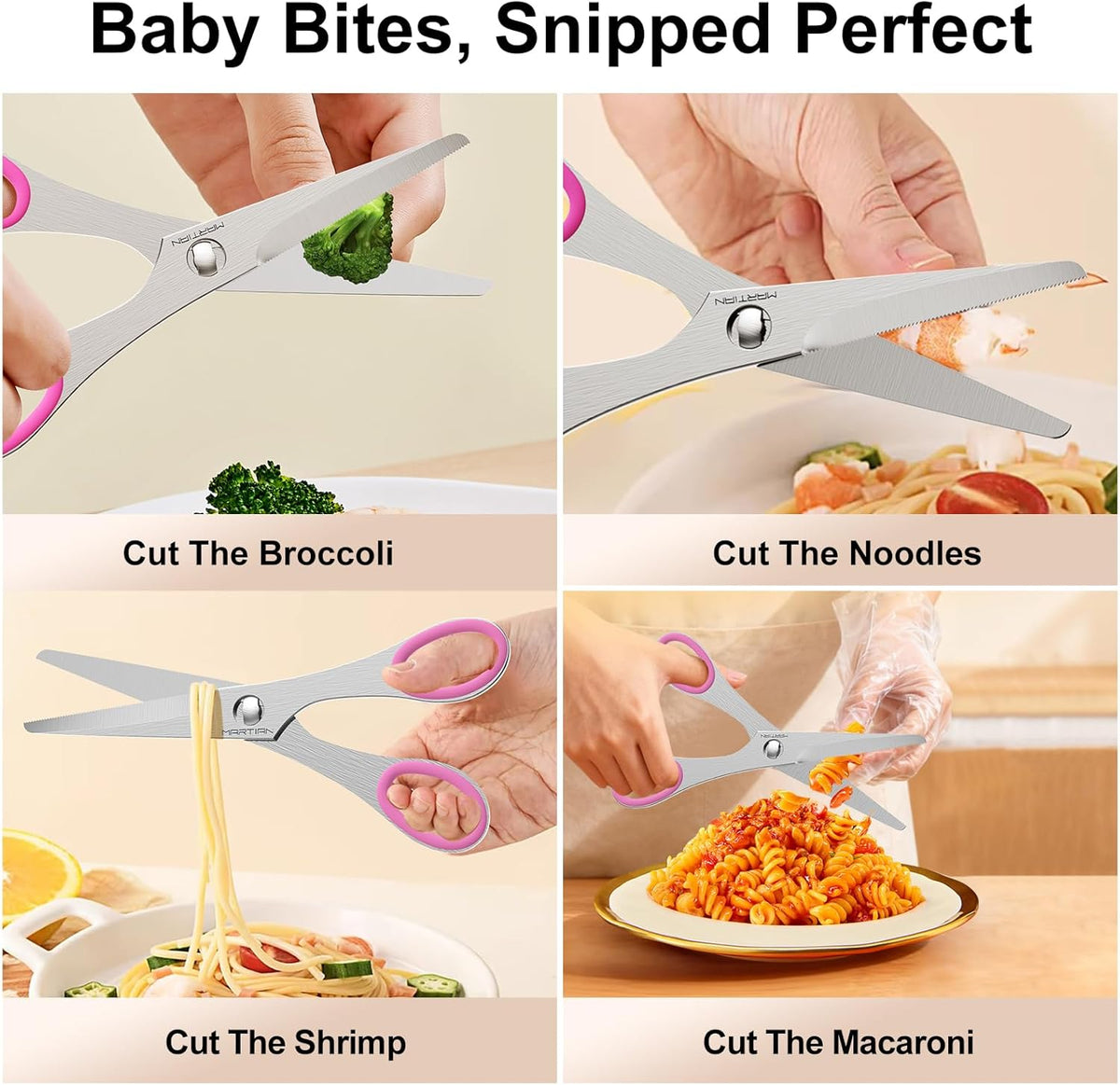 8” Ultra Sharp Kitchen Shears Heavy Duty - Stainless Steel Kitchen Shears for Food, Dishwasher Safte Kitchen Scissors for Meat Cutting, Ideal Gift for Father's Day