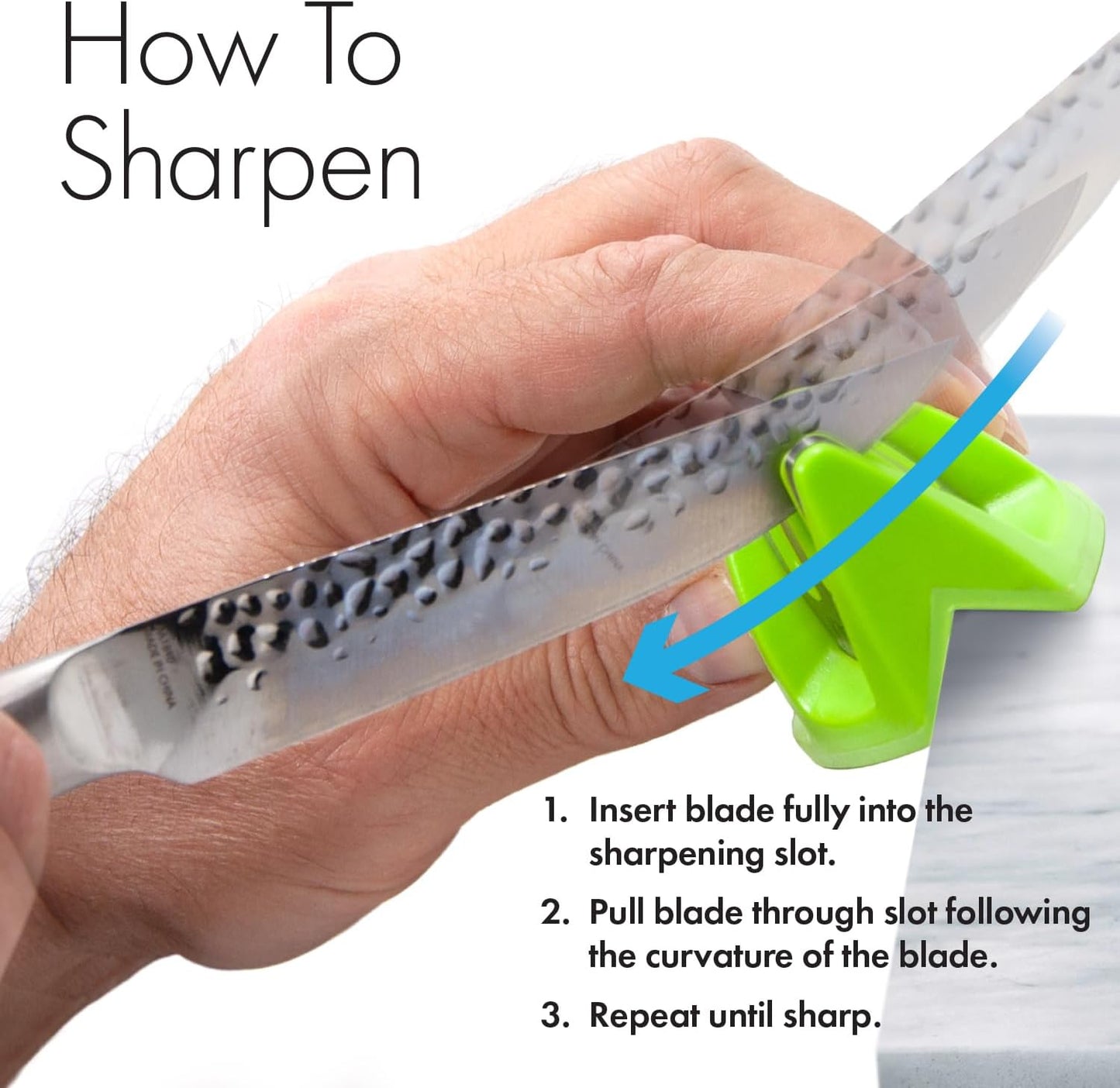 KitchenIQ 50009 Edge Grip 2-Stage Knife Sharpener, Black, Coarse & Fine Sharpeners, Compact for Easy Storage, Stable Non-Slip Base, Soft Grip Rubber Handle, Straight & Serrated Knives