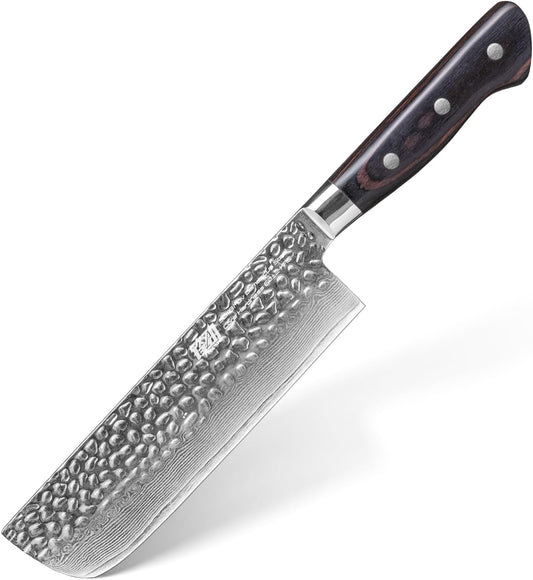 7 Inch Japanese Nakiri Knife, Straight-Edged Vegetable Cleaver for Efficient Chopping and Mincing, Specialized Usuba Milk Street Knife (Raven Series)