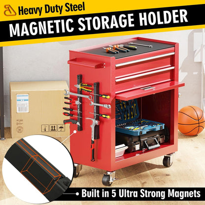 Double Sided Magnetic Tool Holder, 12 Inch Magnetic Tool Bar, Heavy Duty Wall Mount Strip with Ultra Strong Magnet for Garage, Workshop, Jobsite, Shed and Kitchen (2 Pack)