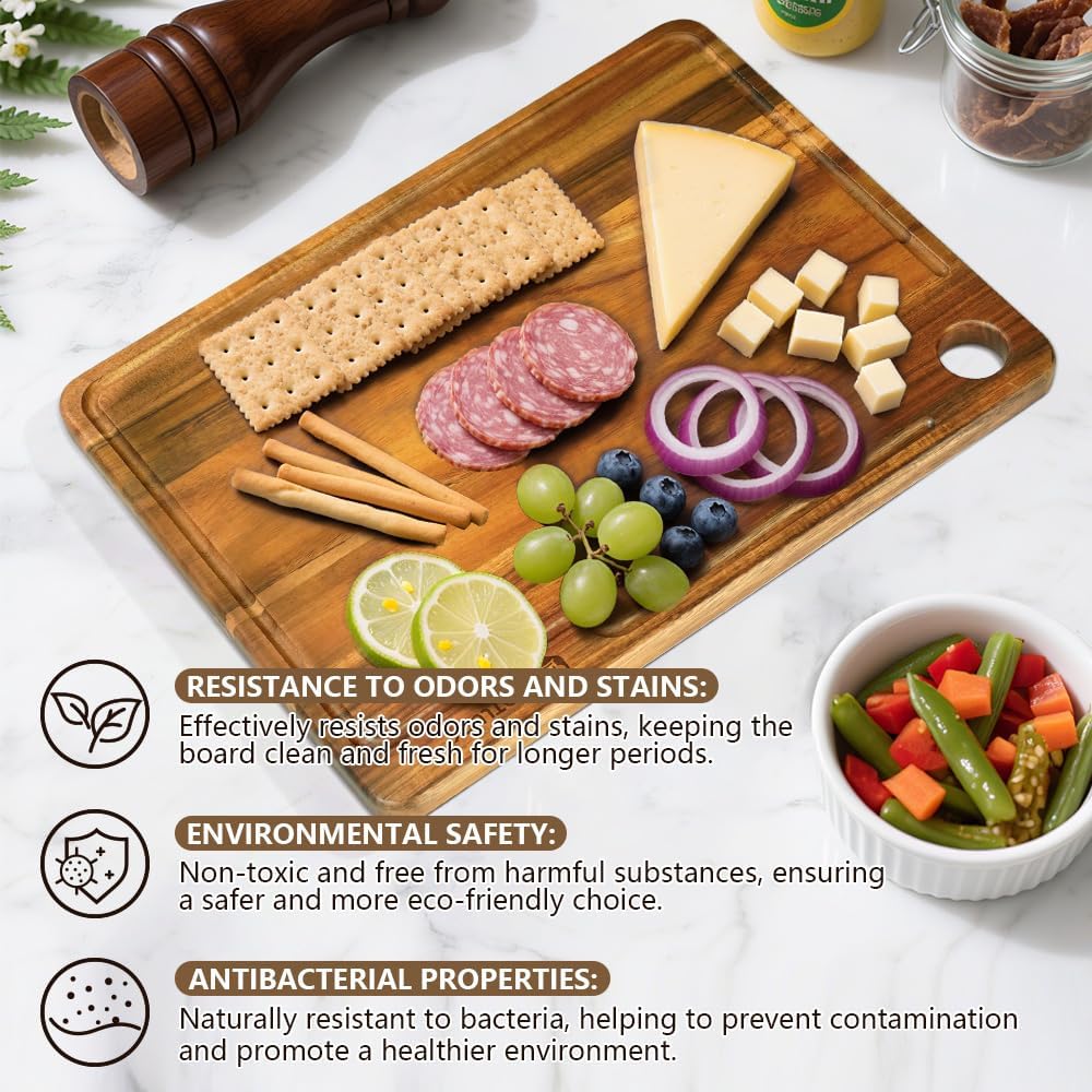 Cutting Board for Kitchen, Upgraded Wood Cutting Board, Large Meat Cutting Board with Juice Groove, Rosewood Cutting Boards, Luxury Charcuterie, Cheese Board for Serving(15’X11’)