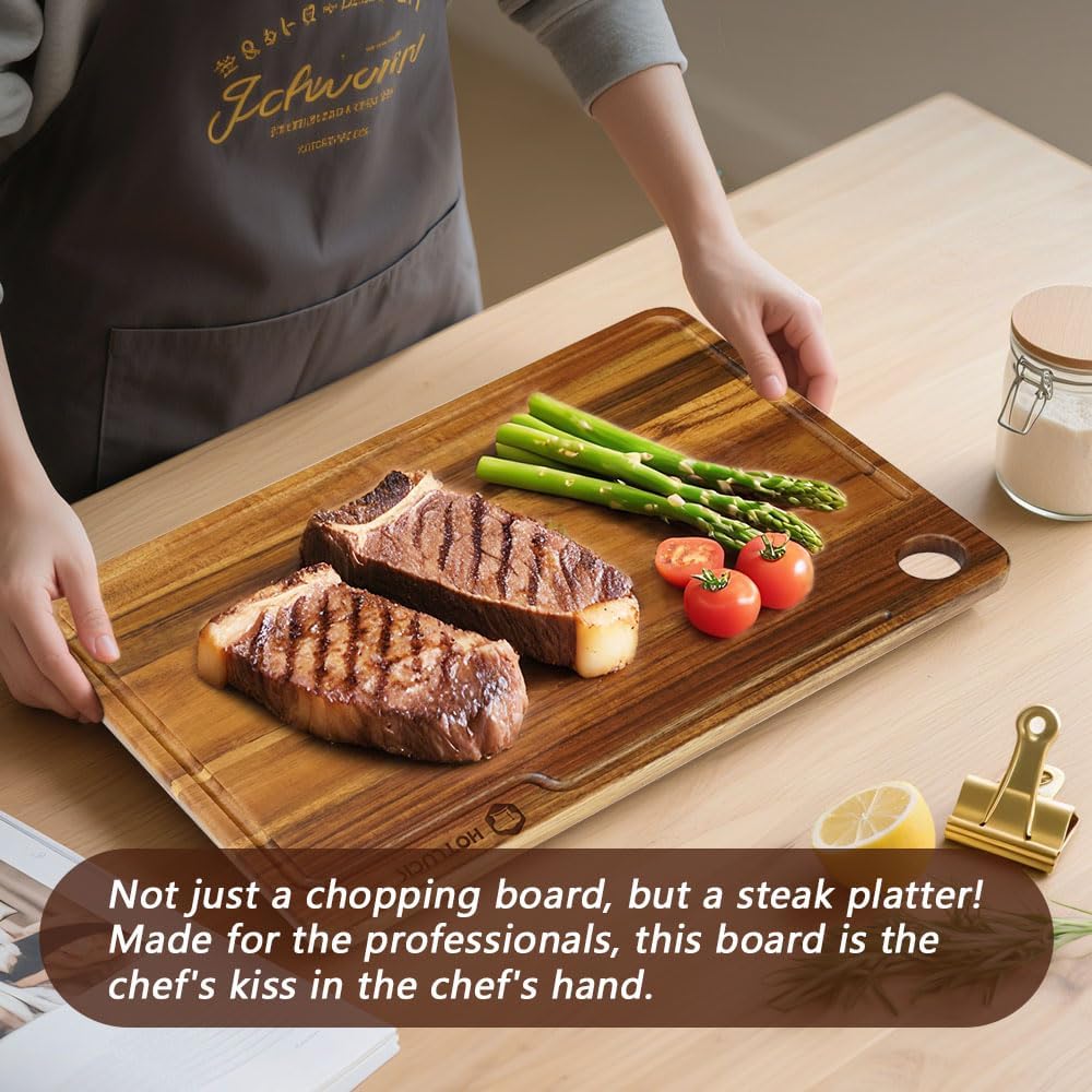 Cutting Board for Kitchen, Upgraded Wood Cutting Board, Large Meat Cutting Board with Juice Groove, Rosewood Cutting Boards, Luxury Charcuterie, Cheese Board for Serving(15’X11’)