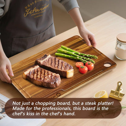 Cutting Board for Kitchen, Upgraded Wood Cutting Board, Large Meat Cutting Board with Juice Groove, Rosewood Cutting Boards, Luxury Charcuterie, Cheese Board for Serving(15’X11’)