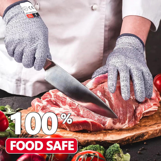 Cut Resistant Gloves Level 5, HPPE Glove Food Grade Cut Proof Gloves for Kitchen Cutting Oyster Shucking Mandoline Woodwork