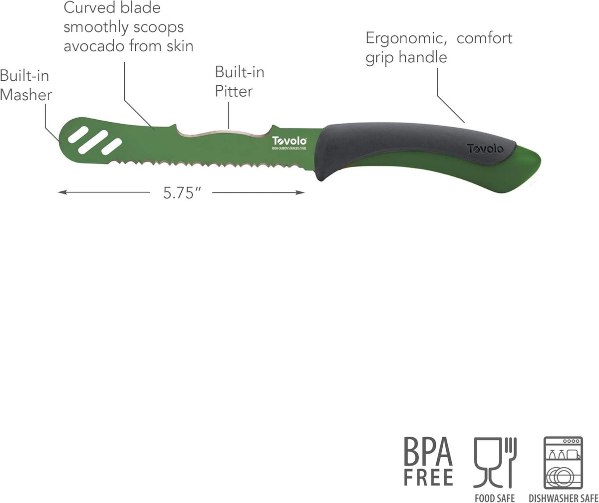 5.5" Slicer With Comfort Grip Handle, Serrated Kitchen Knife for Bagels, Sharp High-Carbon Steel Blade, Dishwasher Safe & BPA-Free, Lx 6 in, Deep Indigo