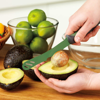 5.5" Slicer With Comfort Grip Handle, Serrated Kitchen Knife for Bagels, Sharp High-Carbon Steel Blade, Dishwasher Safe & BPA-Free, Lx 6 in, Deep Indigo