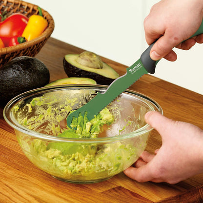 5.5" Slicer With Comfort Grip Handle, Serrated Kitchen Knife for Bagels, Sharp High-Carbon Steel Blade, Dishwasher Safe & BPA-Free, Lx 6 in, Deep Indigo