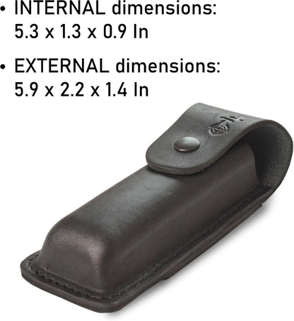 Leather Folding Knife Sheath For full size Pocket Knife Holster For Big EDC Knife, Belt Loop for Vertical or Horizontal Carrying, Pouch Multitool Holder With Snap Closure V921