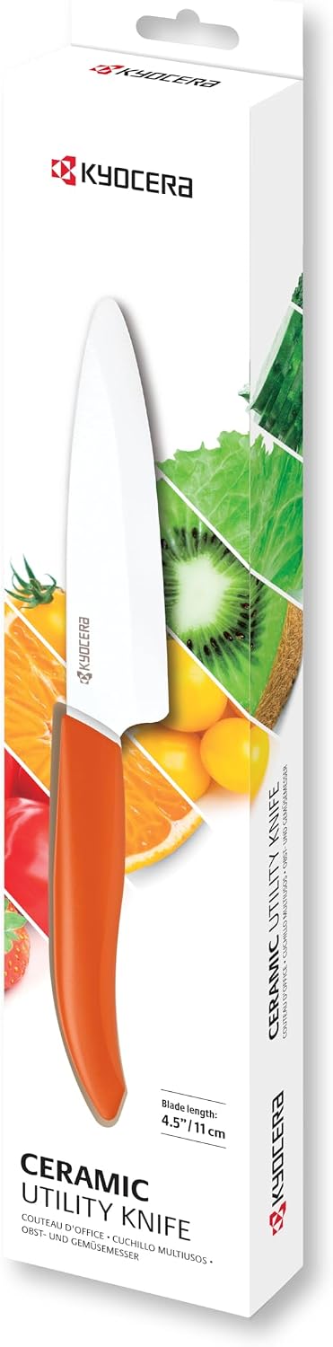 Revolution 4.5" Ceramic Utility Knife – Ultra-Sharp Japanese Blade | Revolution 4.5-Inch Utility Knife: Ultra-Sharp Japanese Zirconia Blade for Precise Cutting of Fruits and Vegetables