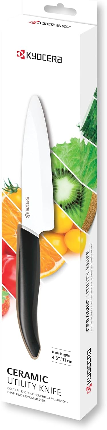 Revolution 4.5" Ceramic Utility Knife – Ultra-Sharp Japanese Blade | Revolution 4.5-Inch Utility Knife: Ultra-Sharp Japanese Zirconia Blade for Precise Cutting of Fruits and Vegetables