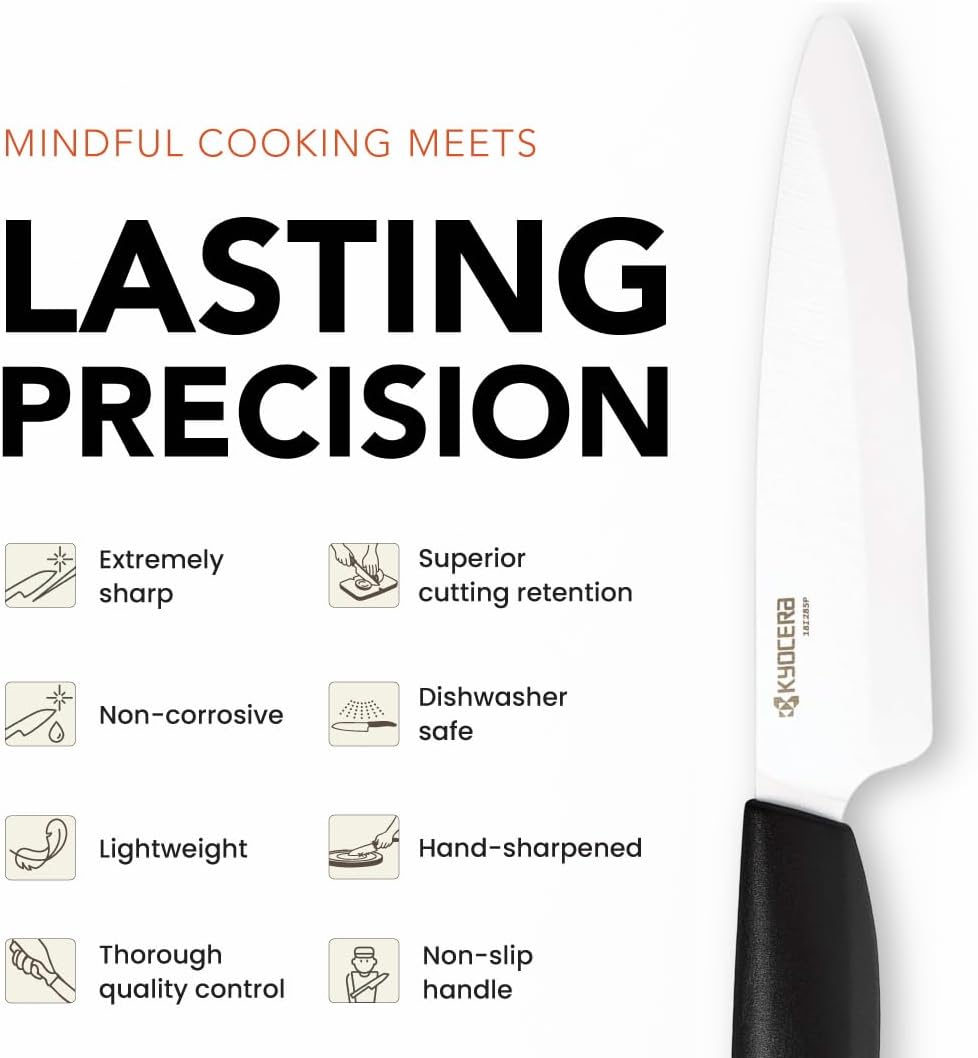 Revolution 4.5" Ceramic Utility Knife – Ultra-Sharp Japanese Blade | Revolution 4.5-Inch Utility Knife: Ultra-Sharp Japanese Zirconia Blade for Precise Cutting of Fruits and Vegetables