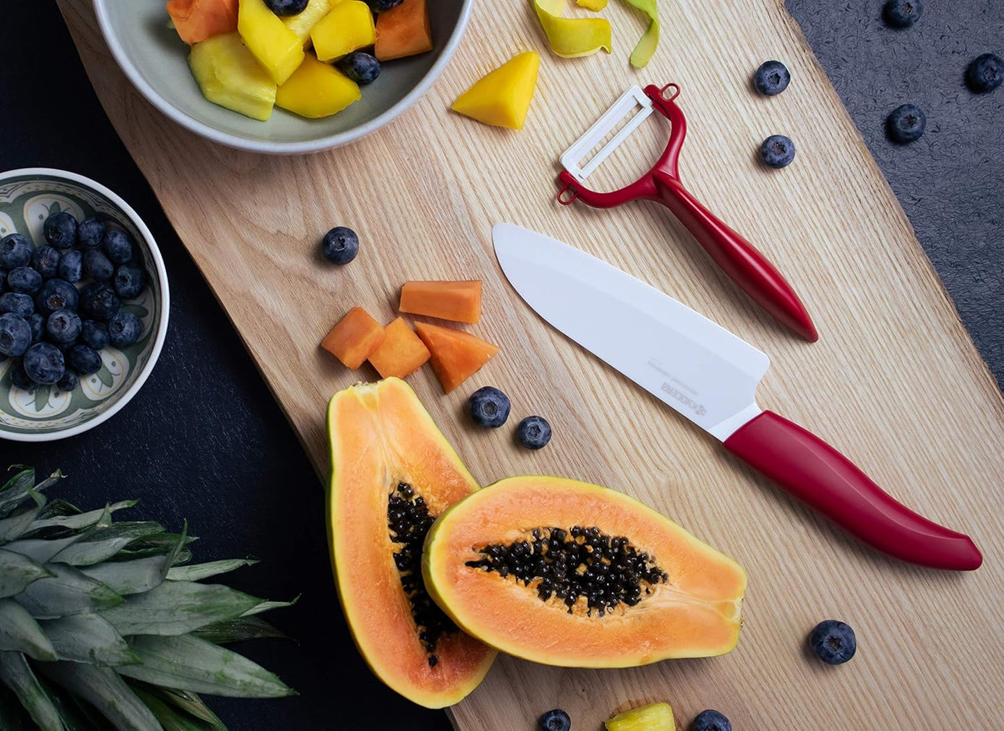 Revolution 4.5" Ceramic Utility Knife – Ultra-Sharp Japanese Blade | Revolution 4.5-Inch Utility Knife: Ultra-Sharp Japanese Zirconia Blade for Precise Cutting of Fruits and Vegetables