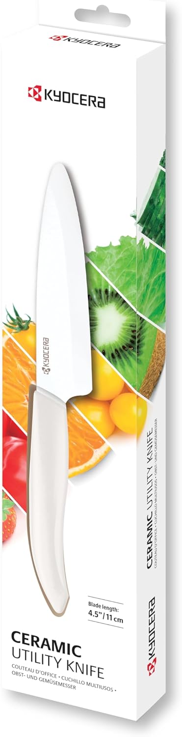 Revolution 4.5" Ceramic Utility Knife – Ultra-Sharp Japanese Blade | Revolution 4.5-Inch Utility Knife: Ultra-Sharp Japanese Zirconia Blade for Precise Cutting of Fruits and Vegetables