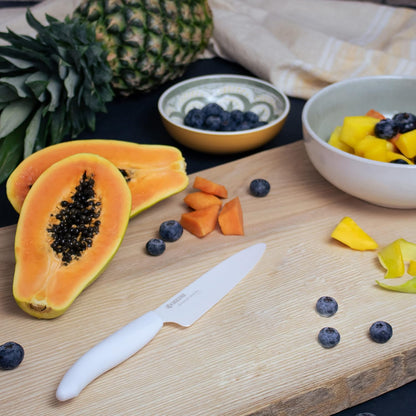 Revolution 4.5" Ceramic Utility Knife – Ultra-Sharp Japanese Blade | Revolution 4.5-Inch Utility Knife: Ultra-Sharp Japanese Zirconia Blade for Precise Cutting of Fruits and Vegetables