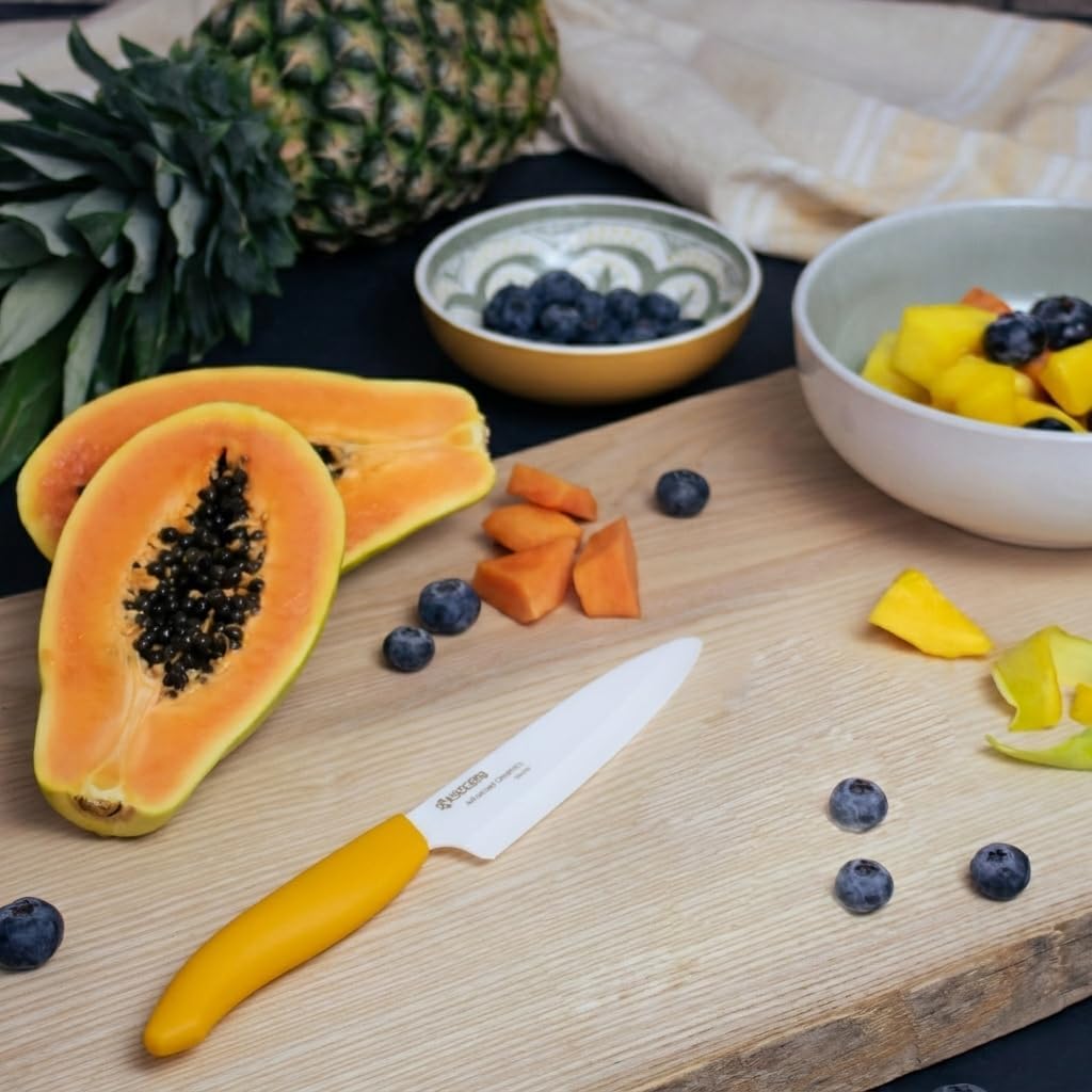 Revolution 4.5" Ceramic Utility Knife – Ultra-Sharp Japanese Blade | Revolution 4.5-Inch Utility Knife: Ultra-Sharp Japanese Zirconia Blade for Precise Cutting of Fruits and Vegetables