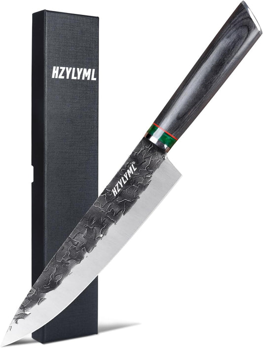 8 inch Japanese Gyuto Chef Knife，HC Steel Home Essentials Sharp Kitchen knife，Professional Hand Forged Cooking Knife，Knives for cooking and chopping，Gifts for chef，Gifts for Mom/Dad