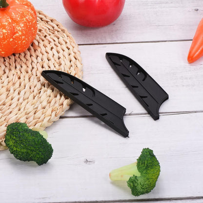 Plastic Safety Knife Cover Sleeves for 7" Santoku Knife, 2 Pack Knives Edge Guard Blade Protector Universal Knife Sheath for Kitchen, Black