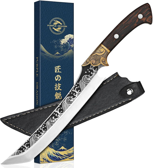 Slicing Carving Knife –Japanese Brisket Knife 8.86 inch | Razor Sharp 7Cr17Mov Steel Blade, Full Tang Ergonomic Handle, Gift Box, for Meat Cutting