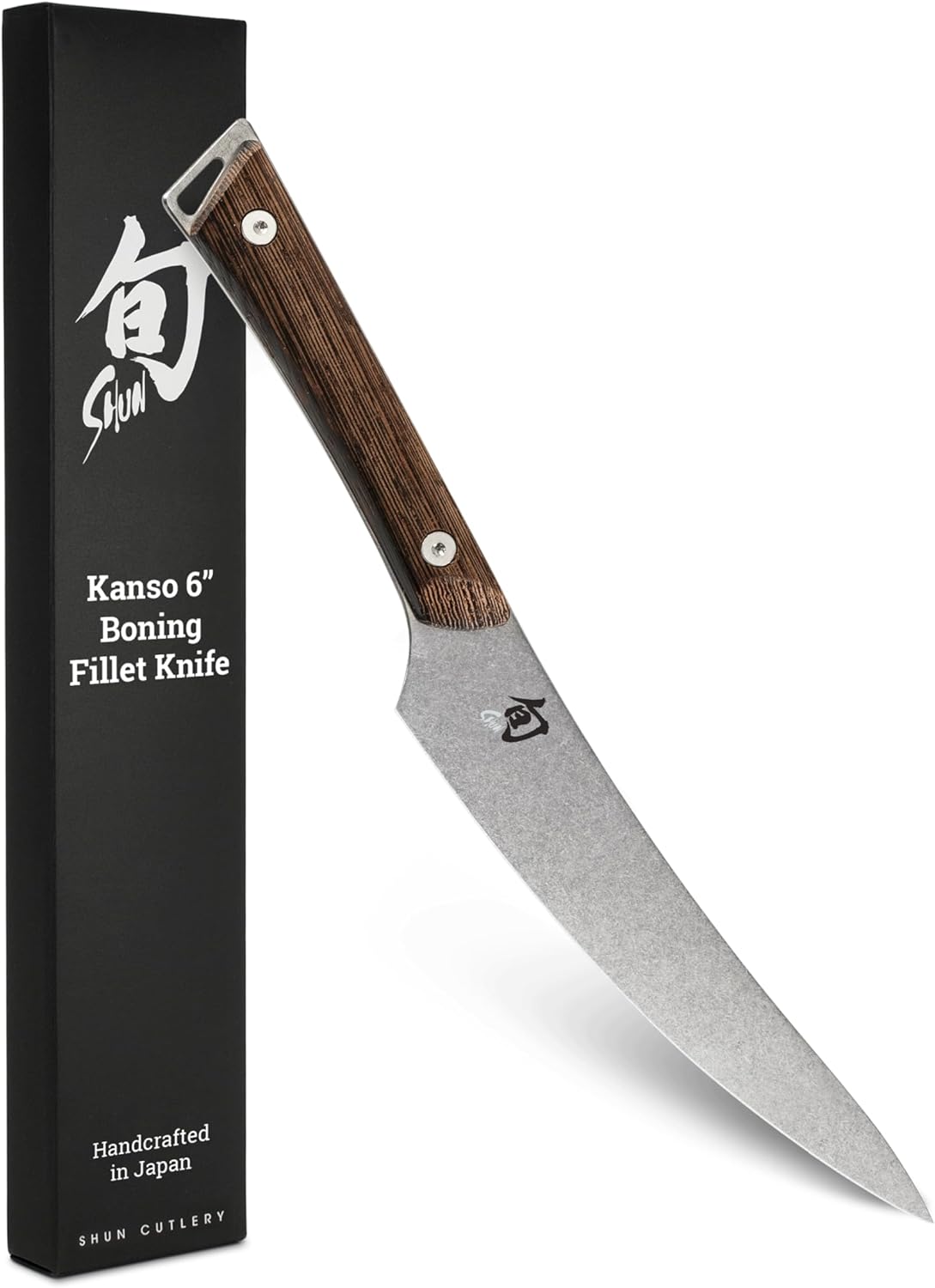 Kanso 6" Boning and Fillet Knife, Handcrafted Japanese Curved Boning Knife, AUS10A Stainless Steel Blade, Tagayasan Handle, Meat and Fish Tool for Professional and Home Chefs