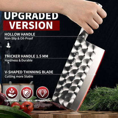 Meat Cleaver Knife, Heavy Duty Cleaver Bone Cleavers Professional Kitchen Vegetable Knife for Effortless Precision Slicing and Chopping