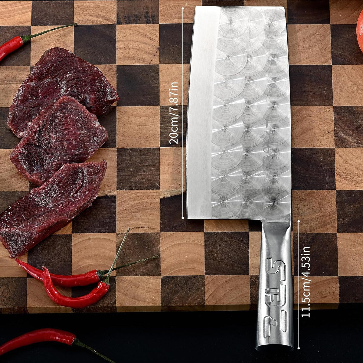 Meat Cleaver Knife, Heavy Duty Cleaver Bone Cleavers Professional Kitchen Vegetable Knife for Effortless Precision Slicing and Chopping