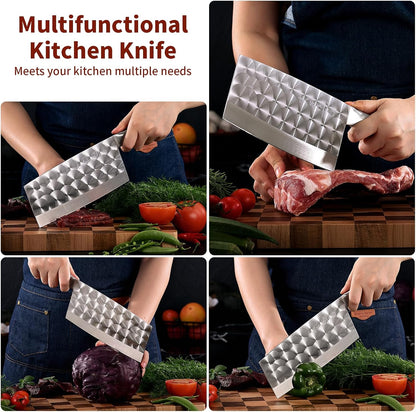 Meat Cleaver Knife, Heavy Duty Cleaver Bone Cleavers Professional Kitchen Vegetable Knife for Effortless Precision Slicing and Chopping