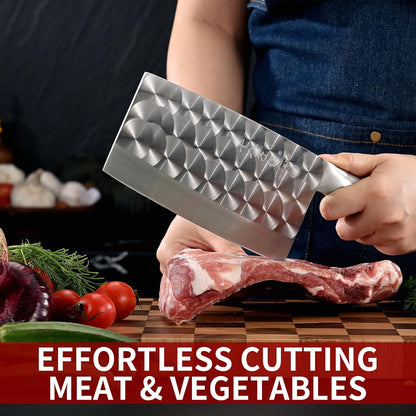 Meat Cleaver Knife, Heavy Duty Cleaver Bone Cleavers Professional Kitchen Vegetable Knife for Effortless Precision Slicing and Chopping