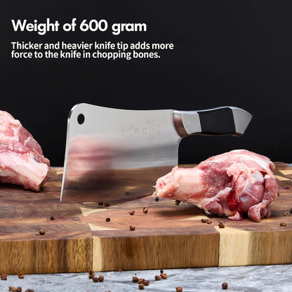 Meat Cleaver Knife, Heavy Duty Cleaver Bone Cleavers Professional Kitchen Vegetable Knife for Effortless Precision Slicing and Chopping