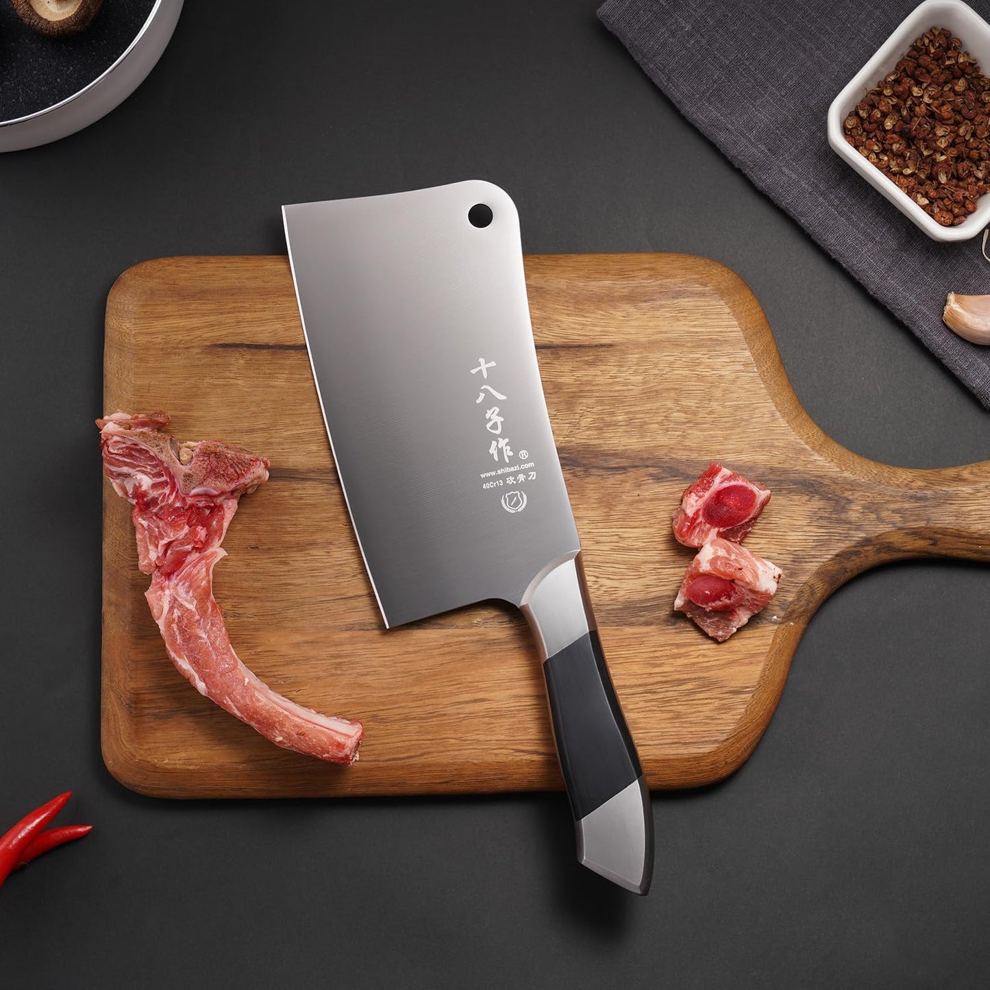 Meat Cleaver Knife, Heavy Duty Cleaver Bone Cleavers Professional Kitchen Vegetable Knife for Effortless Precision Slicing and Chopping