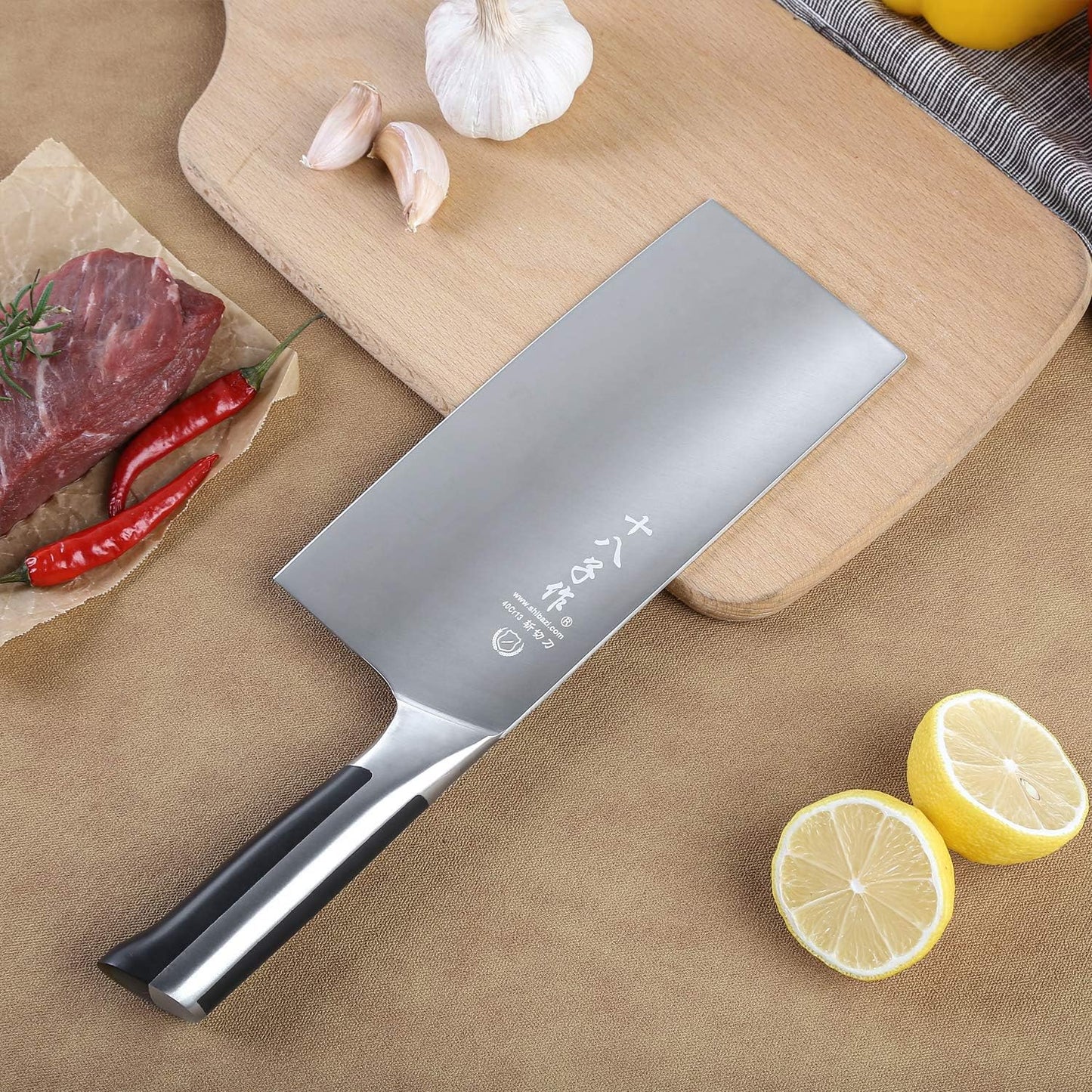 Meat Cleaver Knife, Heavy Duty Cleaver Bone Cleavers Professional Kitchen Vegetable Knife for Effortless Precision Slicing and Chopping