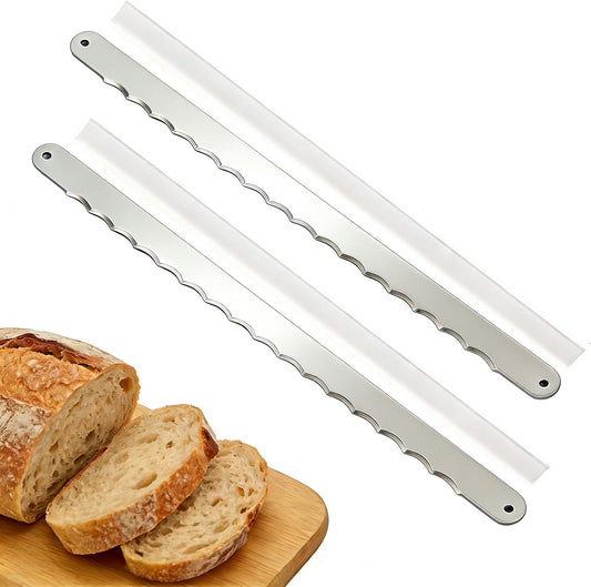 Bread Knife Replacement Blade, Bread Bow Knife Blades Refill, Bow Bread Knife Slicer Blades Only-2Pieces come with Blade Guard