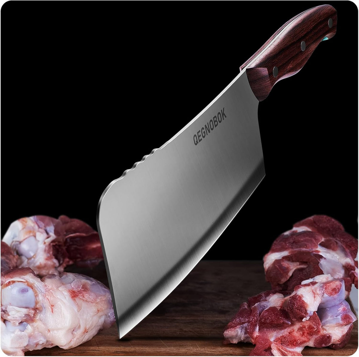 Meat Cleaver Knife, 7 Inch Butcher Knife, Heavy Duty Bone Chopper | Ultra Sharp High Carbon Steel Blade, Ergonomic Non-Slip Handle for Bone Cutting, Vegetable Chopping, Restaurant, Kitchen